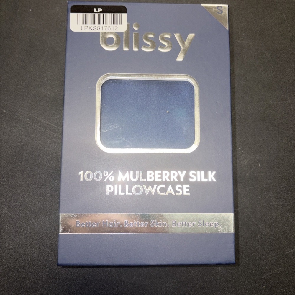 Blissy Standard 100% Mulberry Silk Pillowcase Navy Blue 20774